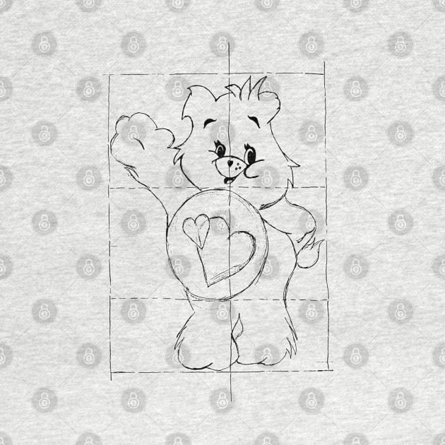 Care Bear Blueprint Line Art by Maries Papier Bleu